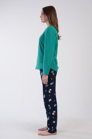 KADIN POLAR UZUN KOL PIJAMA TAKIM 305001 - Vienetta1.GrupINDIGO