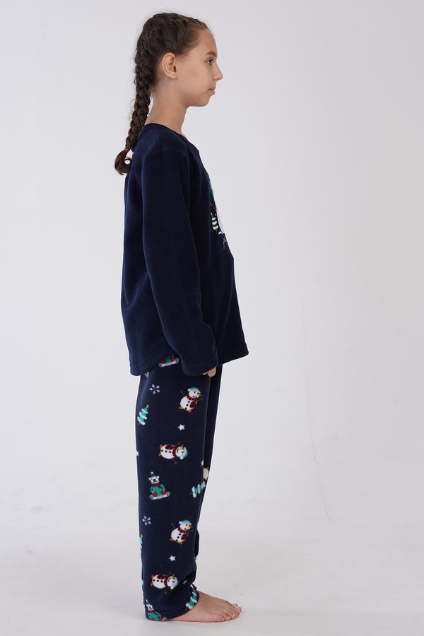KIZ COCUK POLAR UZUN KOL PIJAMA TAKIM(7 - 8/15 - 16) 305002 - Vienetta1.GrupINDIGO