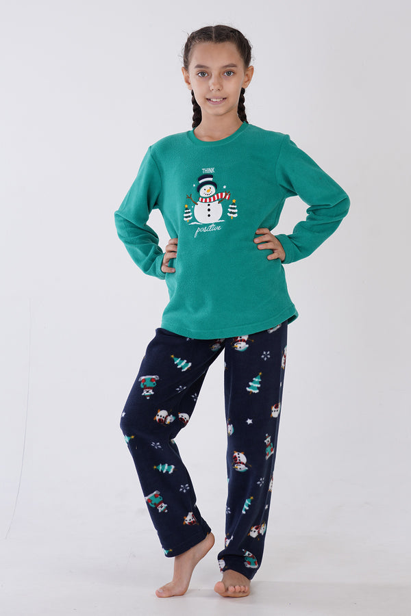 KIZ COCUK POLAR UZUN KOL PIJAMA TAKIM(7 - 8/15 - 16) 305002 - Vienetta1.GrupINDIGO