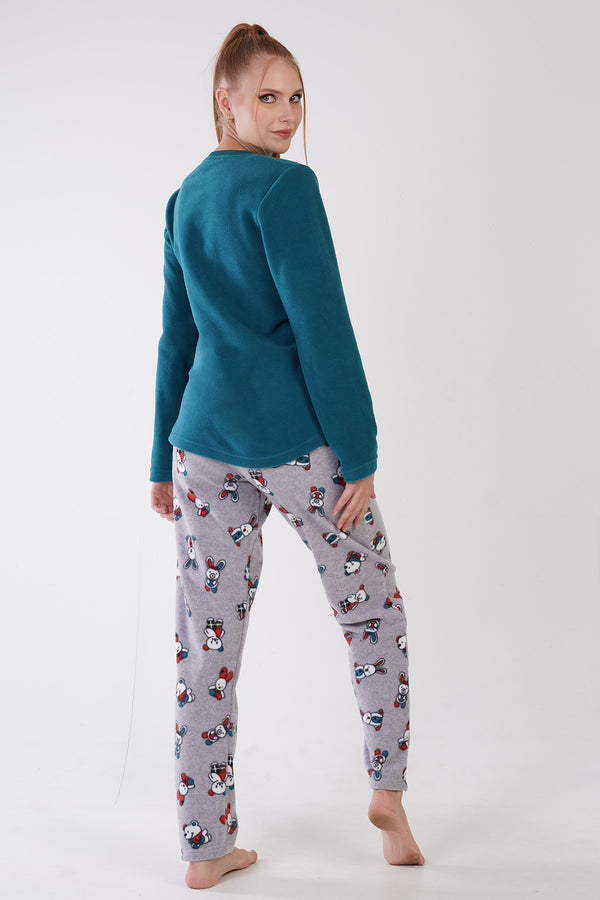 KADIN POLAR UZUN KOL PIJAMA TAKIM 305003 - Vienetta1.GrupPETROL