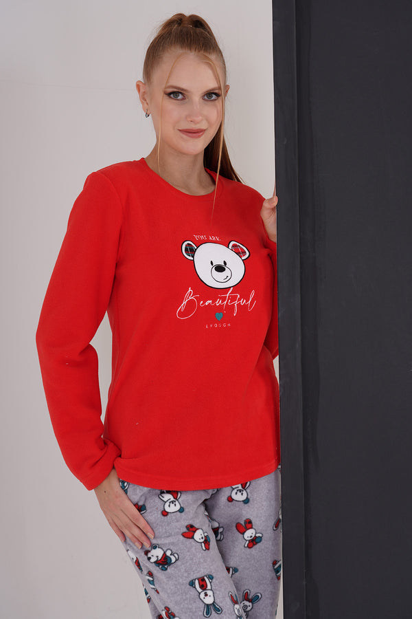 KADIN POLAR UZUN KOL PIJAMA TAKIM 305003 - Vienetta1.GrupPETROL