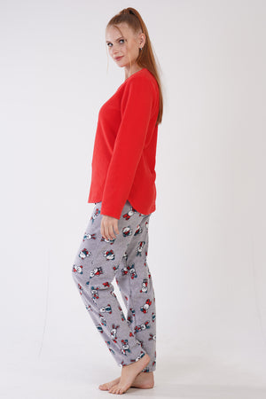 KADIN POLAR UZUN KOL PIJAMA TAKIM 305003 - Vienetta1.GrupPETROL