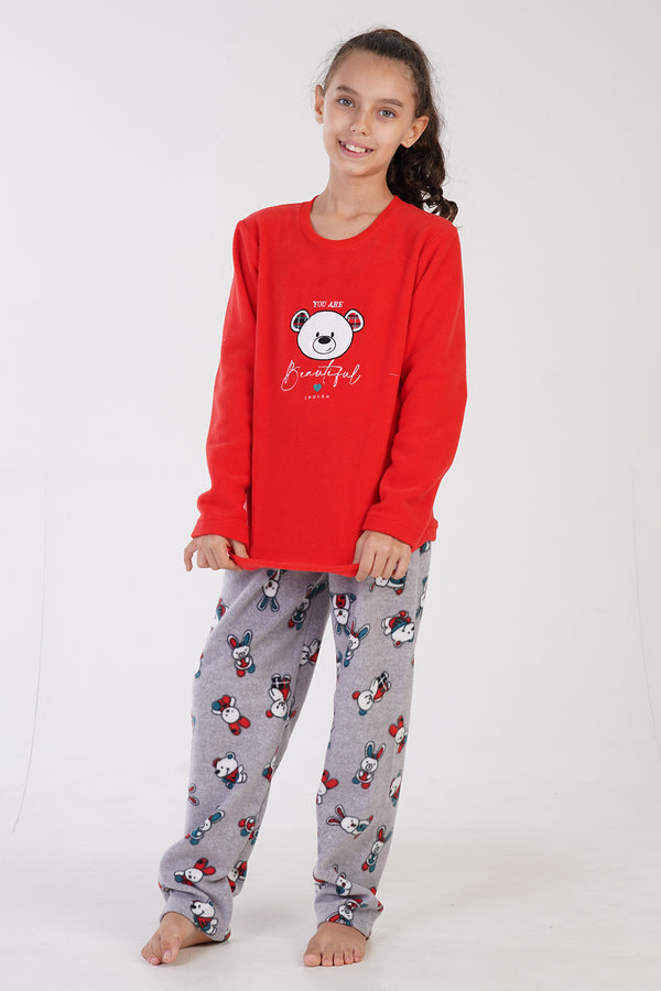 KIZ COCUK POLAR UZUN KOL PIJAMA TAKIM(9 - 10/15 - 16) 305004 - Vienetta1.GrupPETROL