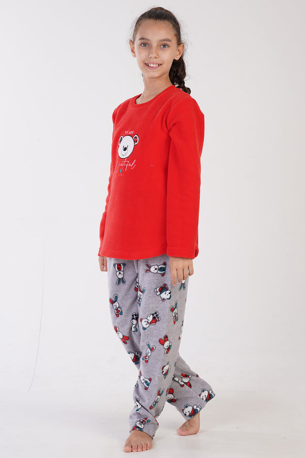 KIZ COCUK POLAR UZUN KOL PIJAMA TAKIM(9 - 10/15 - 16) 305004 - Vienetta1.GrupPETROL