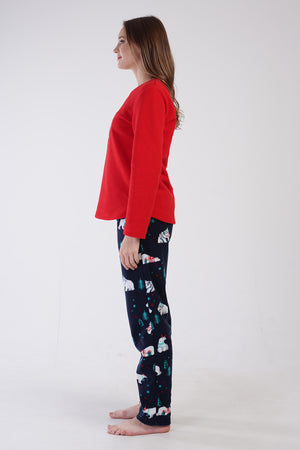 KADIN POLAR UZUN KOL PIJAMA TAKIM 305007 - Vienetta1.GrupVISNE