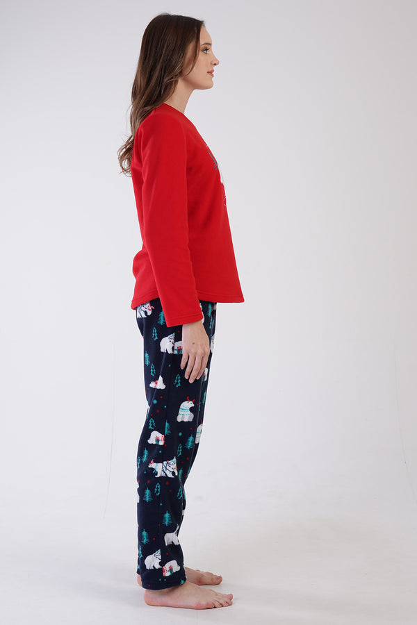 KADIN POLAR UZUN KOL PIJAMA TAKIM 305007 - Vienetta1.GrupVISNE