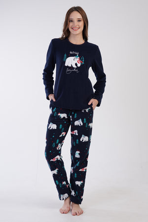 KADIN POLAR UZUN KOL PIJAMA TAKIM 305007 - Vienetta1.GrupVISNE