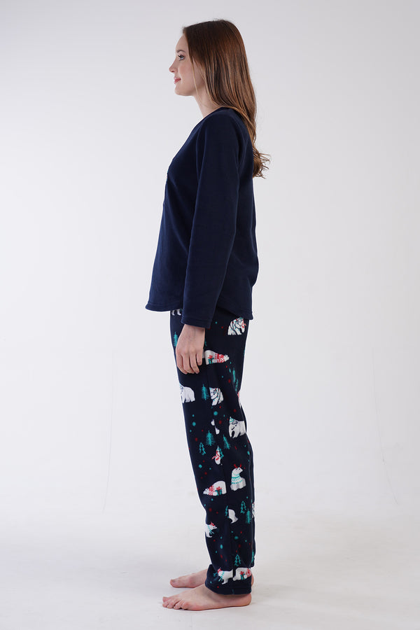 KADIN POLAR UZUN KOL PIJAMA TAKIM 305007 - Vienetta1.GrupVISNE