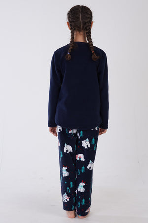 KIZ COCUK POLAR UZUN KOL PIJAMA TAKIM 305009 - Vienetta1.GrupINDIGO