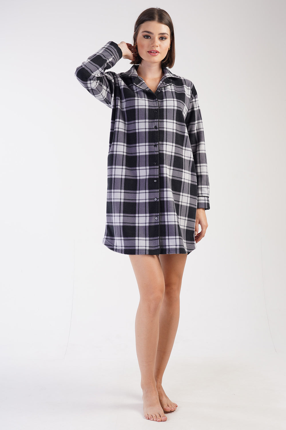 KADIN UZUN KOL POLAR GOMLEK TUNIK 305012 - Vienetta1.GrupTAS