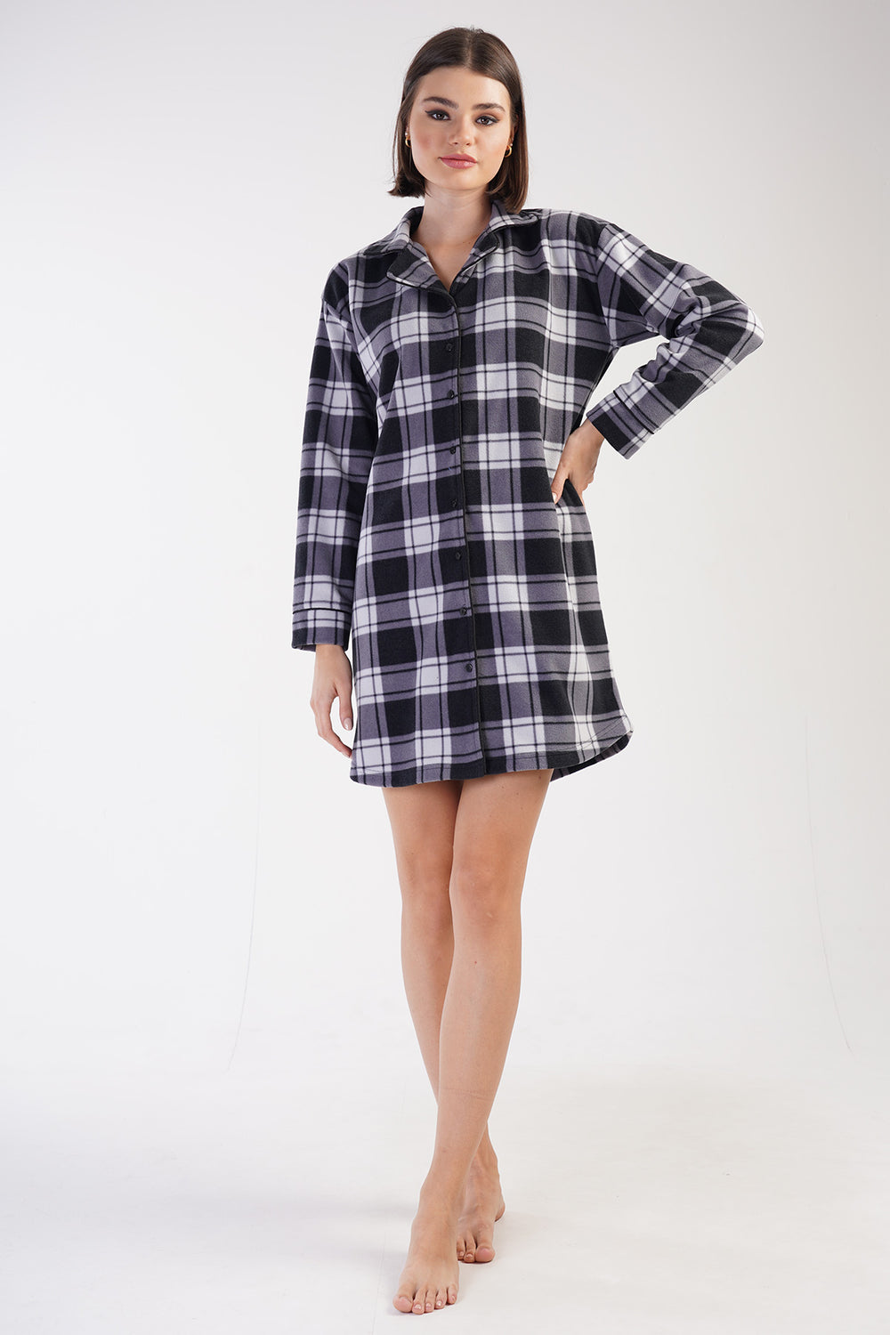 KADIN UZUN KOL POLAR GOMLEK TUNIK 305012 - Vienetta1.GrupTAS