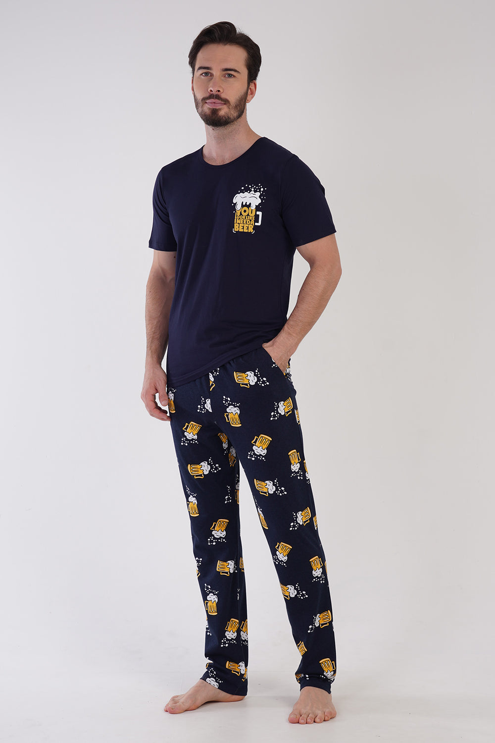 CEPLI ERKEK P.SUPREM O YAKA KISA KOL PIJAMA TAKIM