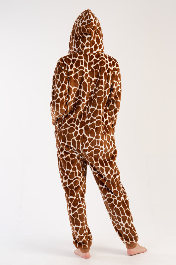 Woman Soft Fleece Leopard Jumpsuit
