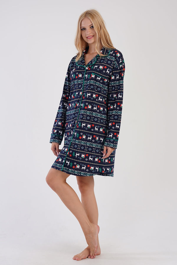 KADIN SUPREM UZUN KOL GOMLEK TUNIK 305138 - Vienetta1.GrupINDIGO