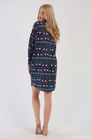 KADIN SUPREM UZUN KOL GOMLEK TUNIK 305138 - Vienetta1.GrupINDIGO