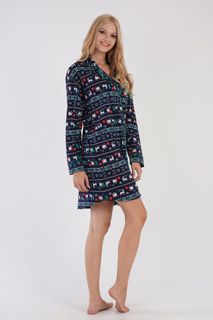 KADIN SUPREM UZUN KOL GOMLEK TUNIK 305138 - Vienetta1.GrupINDIGO