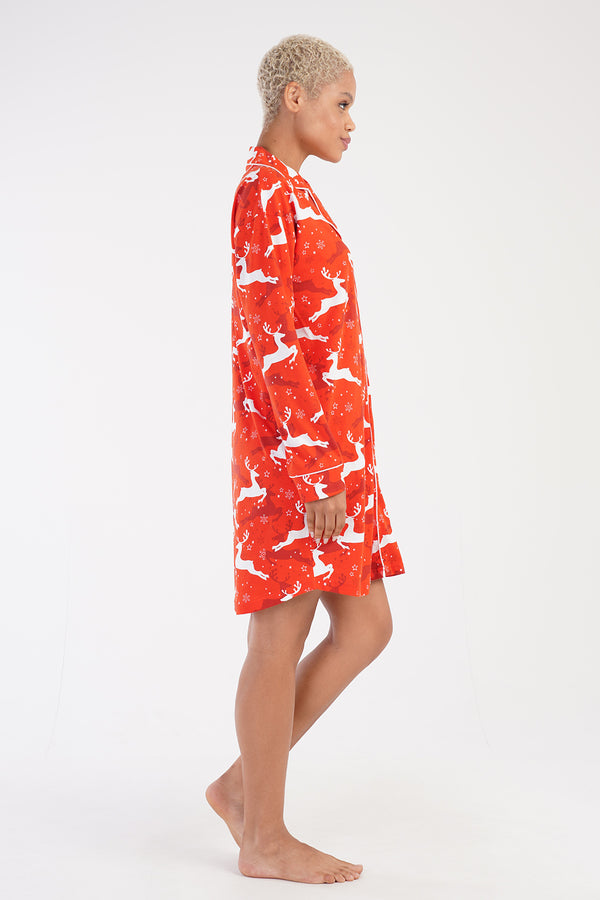 KADIN P.SUPREM TAMAMI DUGMELI UZUN KOL ETEGI OVAL GOMLEK TUNIK