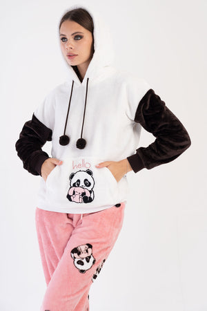KADIN SOFT UZUN KOL PIJAMA TAKIM 305204 - Vienetta1.GrupBEYAZ