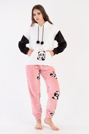 KADIN SOFT UZUN KOL PIJAMA TAKIM 305204 - Vienetta1.GrupBEYAZ