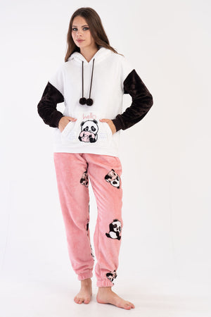 KADIN SOFT UZUN KOL PIJAMA TAKIM 305204 - Vienetta1.GrupBEYAZ