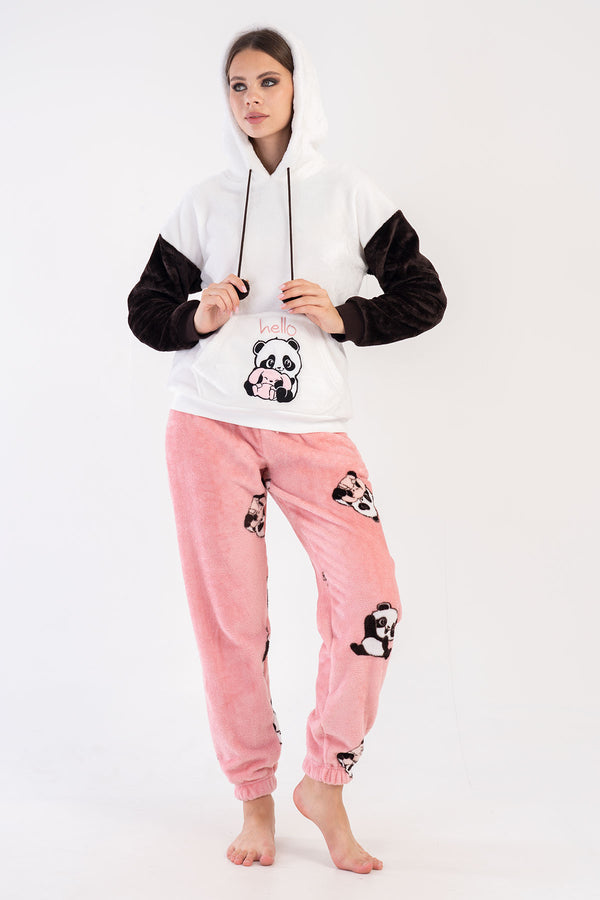 KADIN SOFT UZUN KOL PIJAMA TAKIM 305204 - Vienetta1.GrupBEYAZ