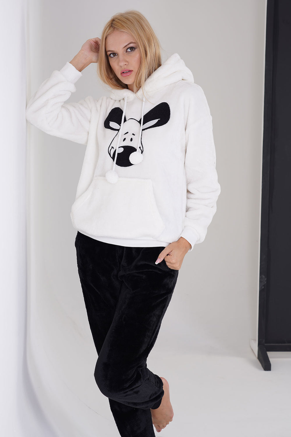 KADIN SOFT UZUN KOL PIJAMA TAKIM 305216 - Vienetta1.GrupBEYAZ