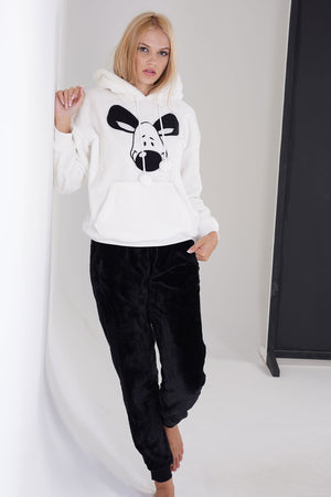 KADIN SOFT UZUN KOL PIJAMA TAKIM 305216 - Vienetta1.GrupBEYAZ
