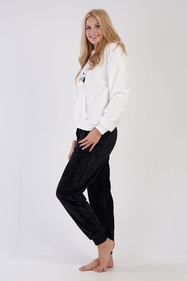 KADIN SOFT UZUN KOL PIJAMA TAKIM 305216 - Vienetta1.GrupBEYAZ