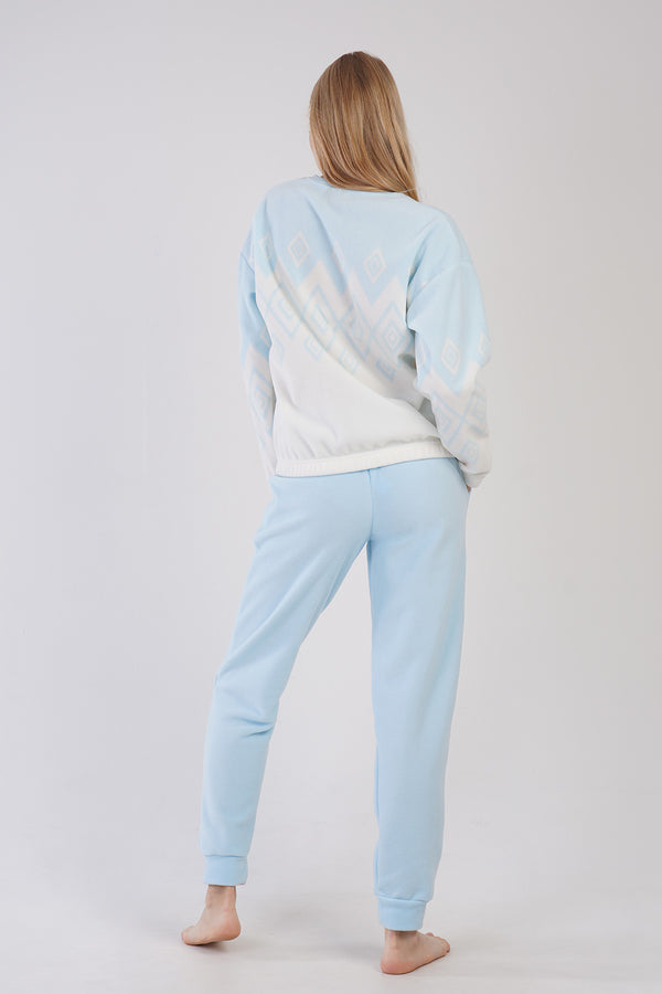 KADIN POLAR UZUN KOL PIJAMA TAKIM 305217 - Vienetta1.GrupMAVI