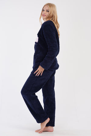 KADIN SOFT UZUN KOL PIJAMA TAKIM 306044 - Vienetta1.GrupKOYU LACIVERT