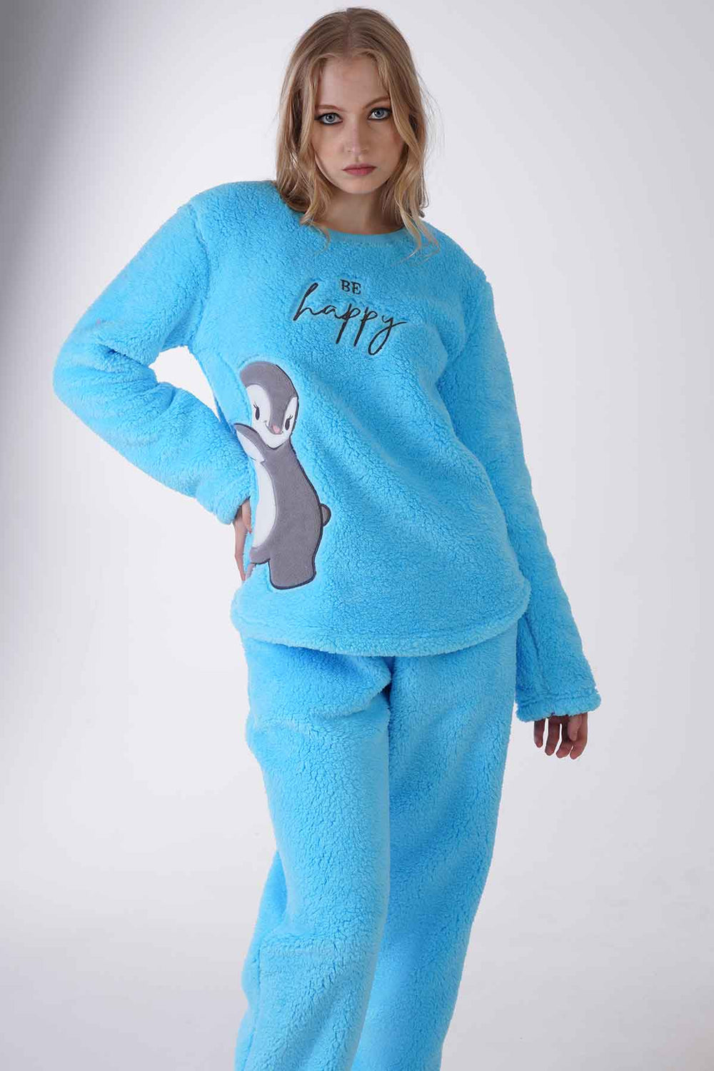 KADIN WELSOFT UZUN KOL PIJAMA TAKIM 306056 - Vienetta1.GrupTURKUAZ