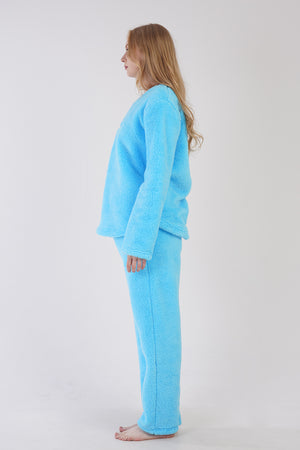 KADIN WELSOFT UZUN KOL PIJAMA TAKIM 306056 - Vienetta1.GrupTURKUAZ