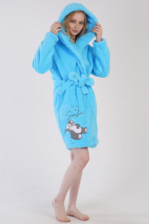 Woman Turquoise Welsoft Dressing Gown