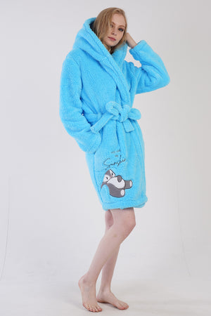 Woman Turquoise Welsoft Dressing Gown