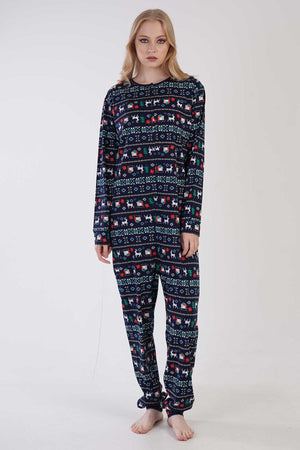 Woman Supreme Buttoned Christmas Pattern Jumpsuit