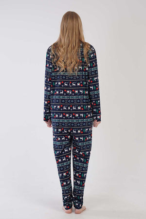 Woman Supreme Buttoned Christmas Pattern Jumpsuit