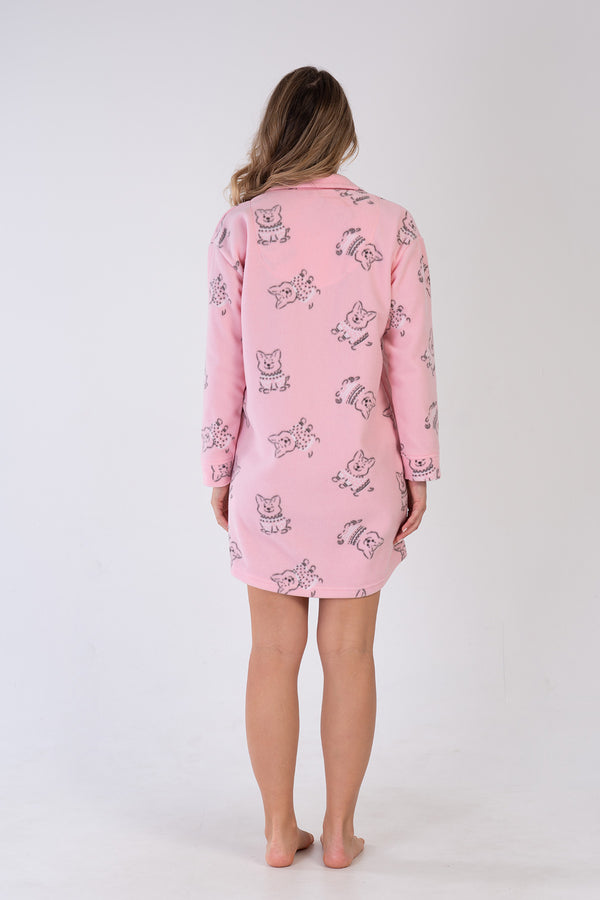 KADIN POLAR UZUN KOL GOMLEK TUNIK 311079 - Vienetta1.GrupPINK
