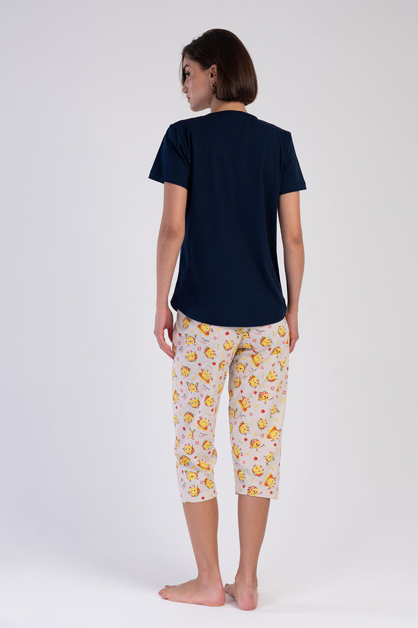 KADIN KISA KOL KAPRI TAKIM 311229 - Vienetta1.GrupY.LACIVERT