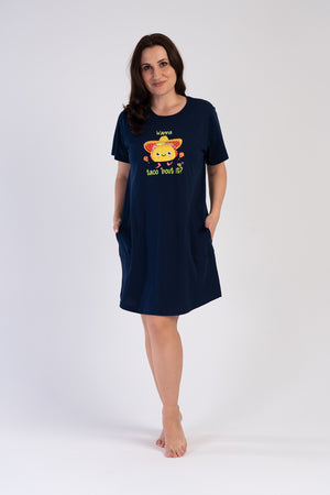 KADIN XXL KISA KOL TUNIK SUPREM 311232 - Vienetta1.GrupY.LACIVERT