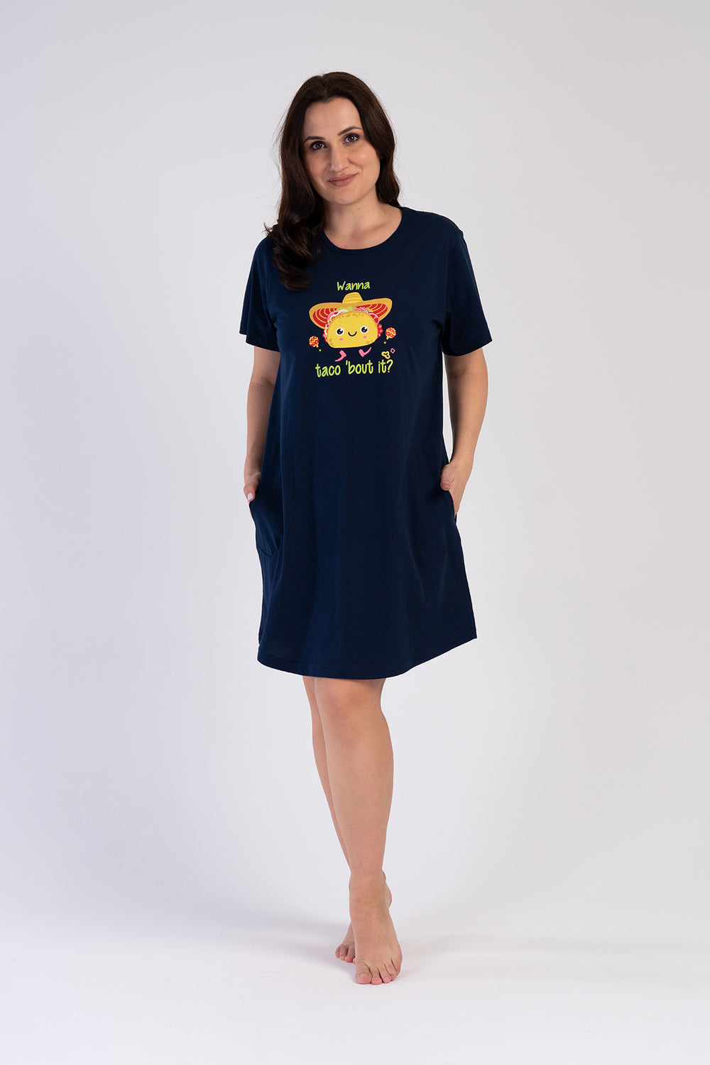 KADIN XXL KISA KOL TUNIK SUPREM 311232 - Vienetta1.GrupY.LACIVERT