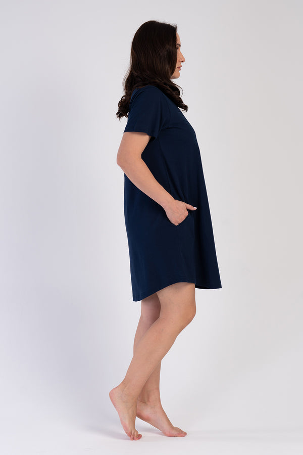 KADIN XXL KISA KOL TUNIK SUPREM 311232 - Vienetta1.GrupY.LACIVERT