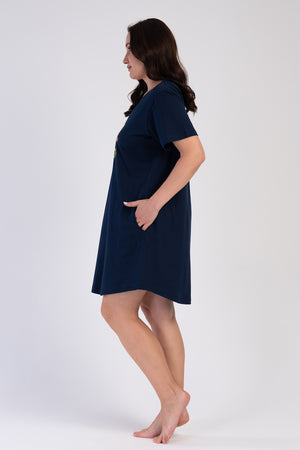 KADIN XXL KISA KOL TUNIK SUPREM 311232 - Vienetta1.GrupY.LACIVERT