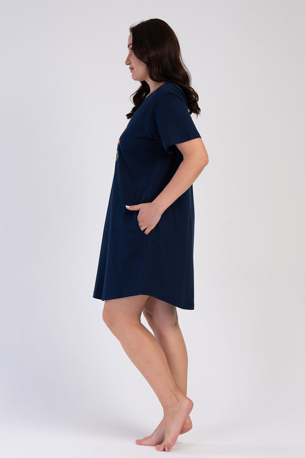 KADIN XXL KISA KOL TUNIK SUPREM 311232 - Vienetta1.GrupY.LACIVERT