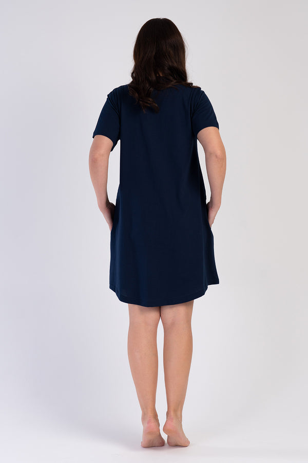 KADIN XXL KISA KOL TUNIK SUPREM 311232 - Vienetta1.GrupY.LACIVERT