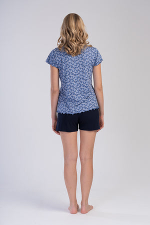 Woman Menna Viscon V Neck Short Set