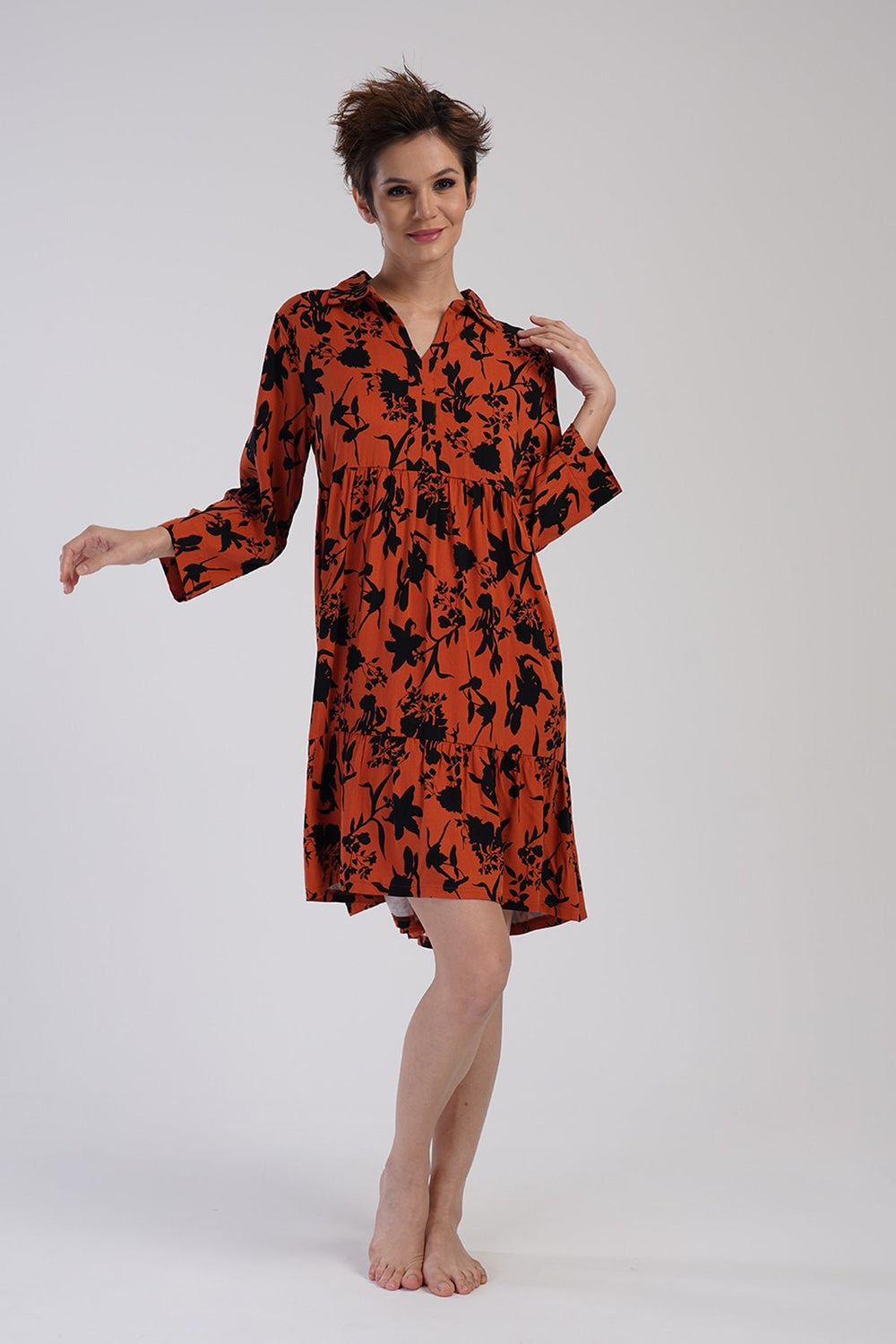 KADIN BELMANDO GOMLEK YAKA 7/8KOL TUNIK 311461 - Vienetta1.GrupTURUNCU