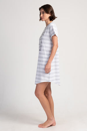 KADIN KISA KOL TUNIK 312037 - Vienetta1.GrupGRAY MELANGE