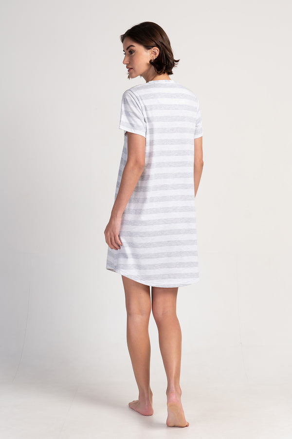 KADIN KISA KOL TUNIK 312037 - Vienetta1.GrupGRAY MELANGE