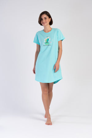 KADIN KISA KOL TUNIK 312052 - Vienetta1.GrupPARLAK MINT