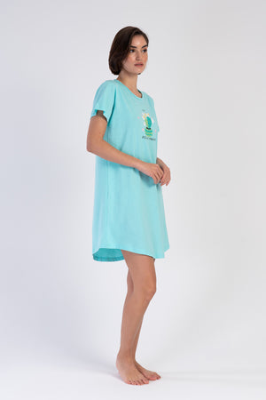 KADIN KISA KOL TUNIK 312052 - Vienetta1.GrupPARLAK MINT